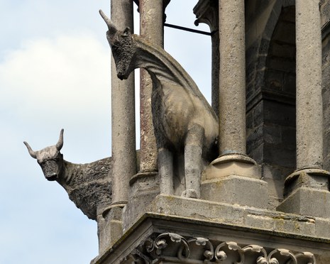 Kathedrale Notre-Dame in Laon, Ochsenskulpturen Kathedrale Notre-Dame in Laon, Ochsenskulpturen